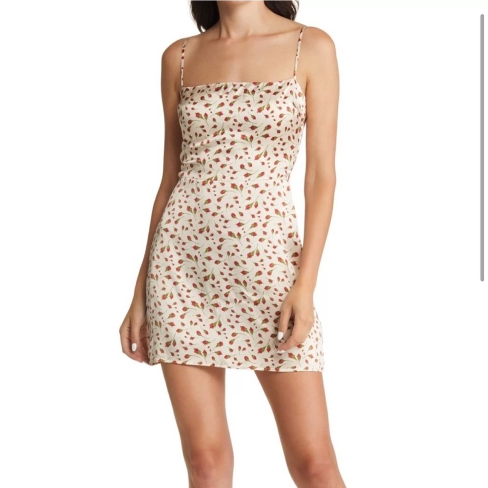 Reformation Kosta silk floral mini dress